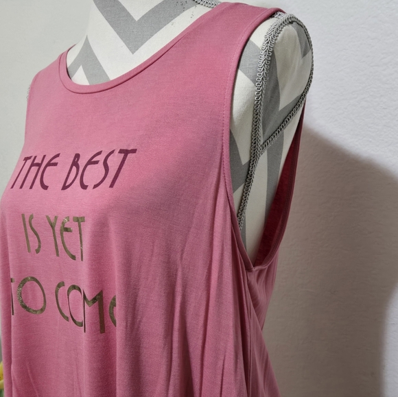 NWOT OLD NAVY Luxe Graphic Swing Tank The Best Is Yet To Come Size Large - Picture 4 of 11